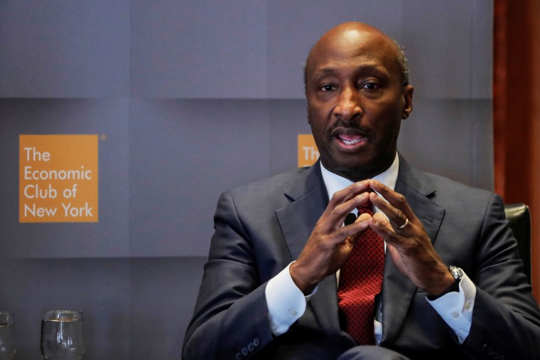 Ken Frazier, Chairman and CEO, Merck & Co., speaks during a meeting of the Economic Club of New York in New York