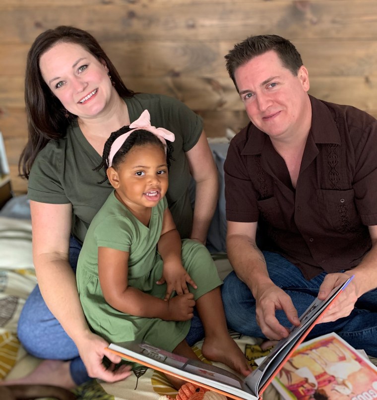 Leigh Anne O'Toole, with her husband Sean and their daughter, Emerson.