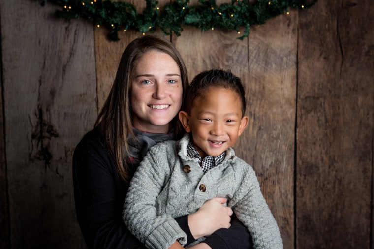 Katie Chaires with her son, Asher, 6.