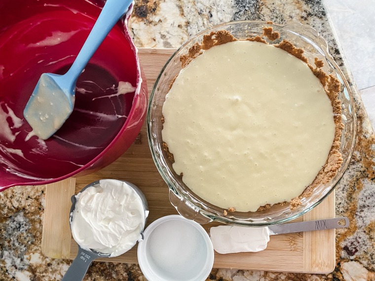 Grandma Lilly's cheesecake, before it was cooled and topped with sour cream icing.