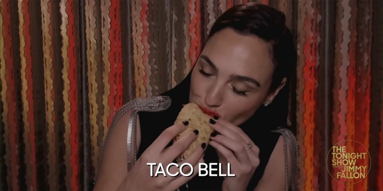 Gadot thoroughly enjoyed her first taco from Taco Bell.