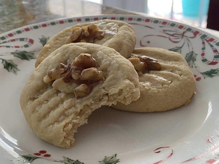 The buttery cookies are similar to a whipped shortbread.