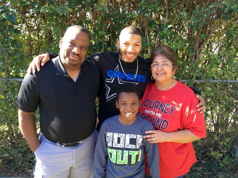 Paul and Rosemary Blackwell with their son and nephew.