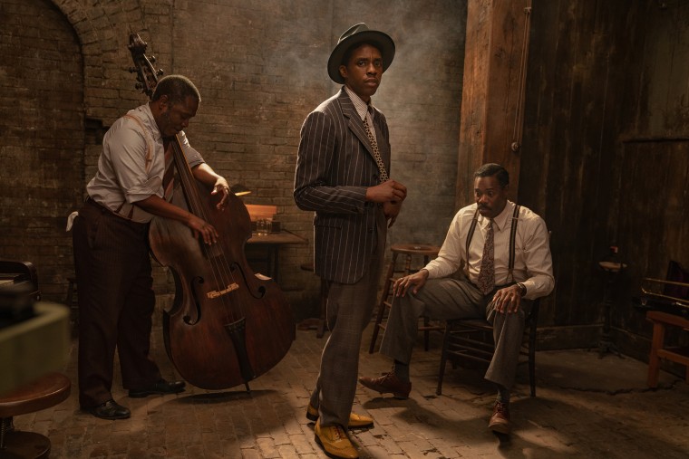 Boseman, center, portrayed trumpeter Levee in Netflix's "Ma Rainey’s Black Bottom" — his last film before his death.
