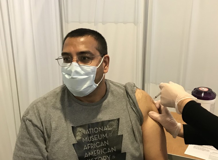 Dr. Shetal Shah getting his vaccination.