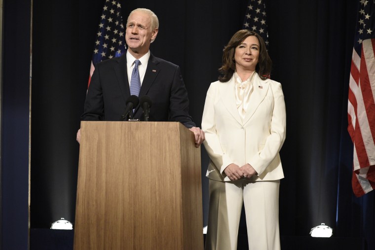 Jim Carrey as Joe Biden and Maya Rudolph as Kamala Harris during the "Biden Victory" Cold Open on Saturday, November 7, 2020