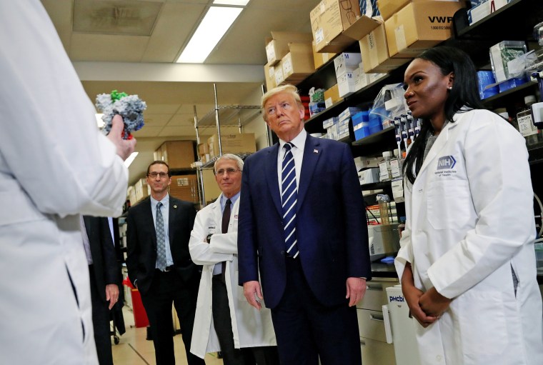 Image: U.S. President Trump participates in briefing at National Institutes of Health Vaccine Research Center in Bethesda, Maryland