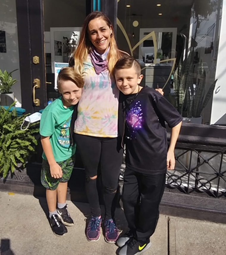 Roxann Block with her children.