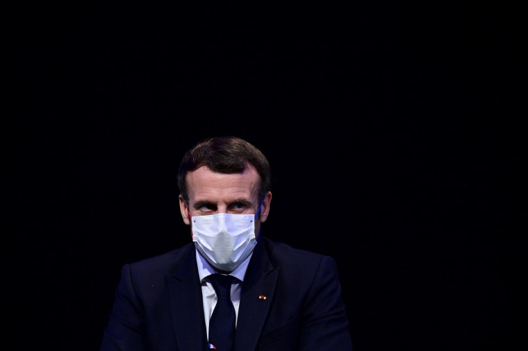 Image: French President Emmanuel Macron attends a ceremony in Paris