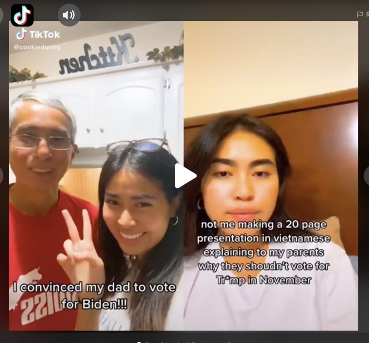 The day after she posted her original viral Tik-Tok about her powerpoint presentation for her dad, Cookie Duong posted her follow up success story. "YOU GUYS THE SLIDES WORKED!!!!" she wrote.