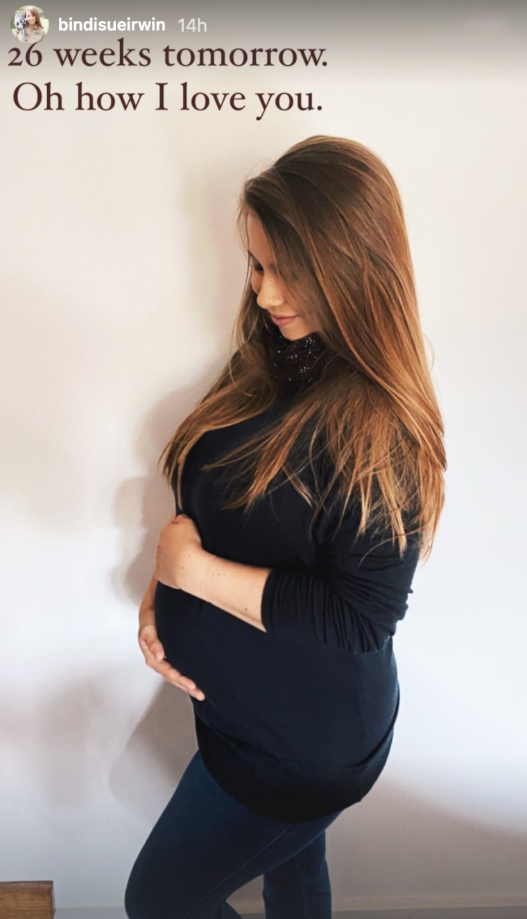 Bindi Irwin, who is currently 26 weeks pregnant, shared a photo of her bump on Instagram.