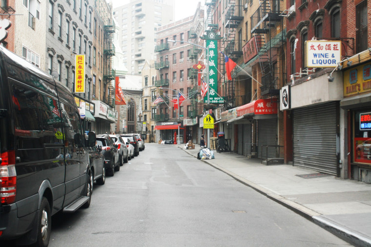 Young photographed a deserted Mott Street in New York's Chinatown on April 23, when the city was under lockdown to curb the spread of the coronavirus.