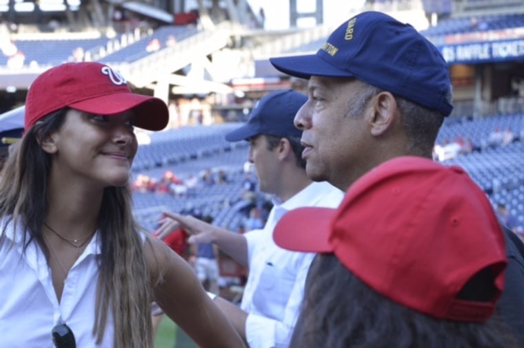 Natalie Johnson with her dad.