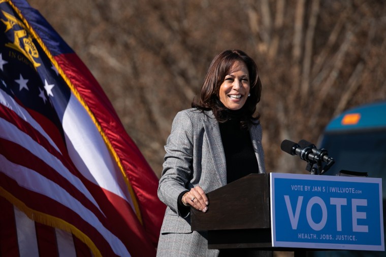 Image: Vice President-Elect Kamala Harris Campaigns For Democratic GA Senate Candidates