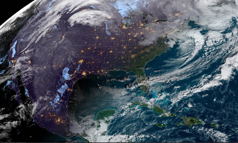 Satellite image of the United States on Dec. 22, 2020.