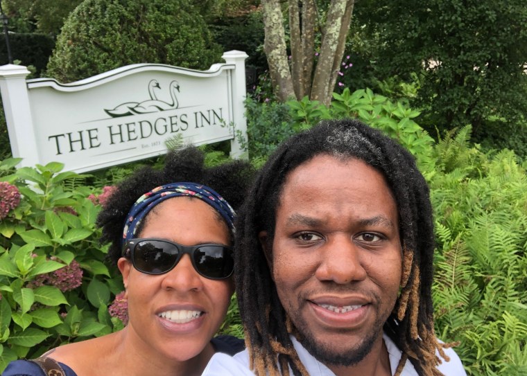 Aja Worthy Davis and her partner William C. Romney of Fort Greene, Brooklyn.