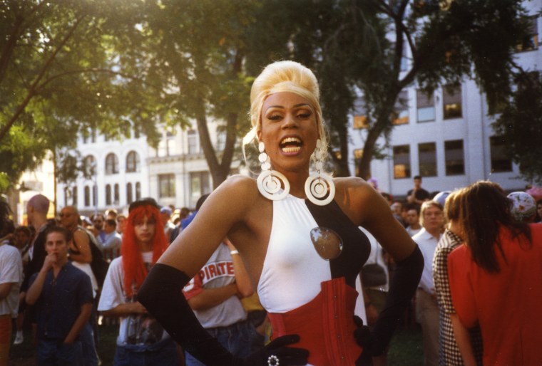 RuPaul at Wigstock in the Union Square neighborhood of New York in 1991.