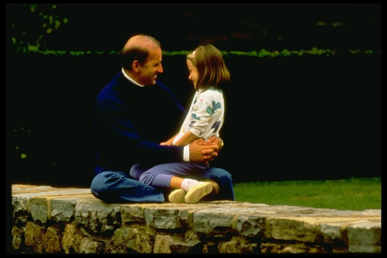 Ashley Biden as a child with her father, Joe Biden