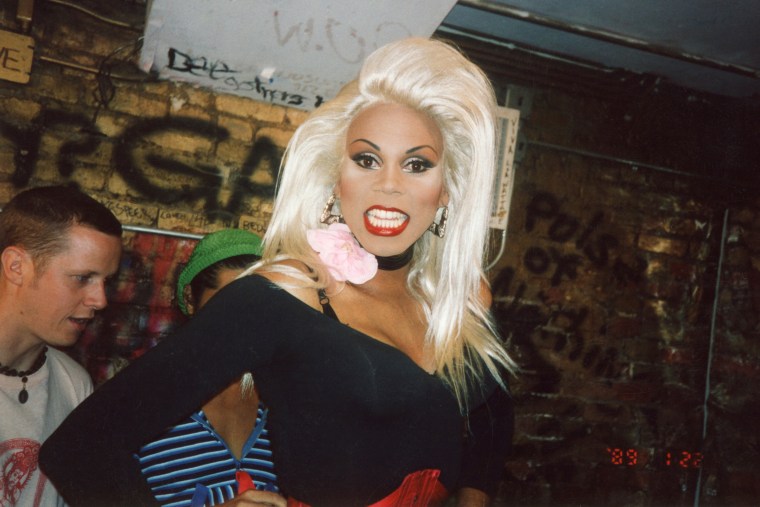 RuPaul in the dressing room at The Pyramid club in 1990.