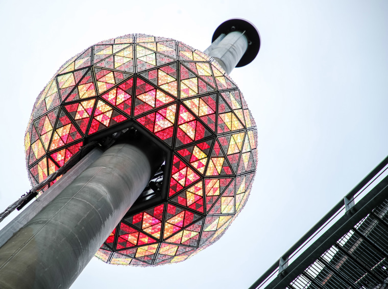 Image: The New Year's Eve Ball during testing before the official Times Square Celebration o