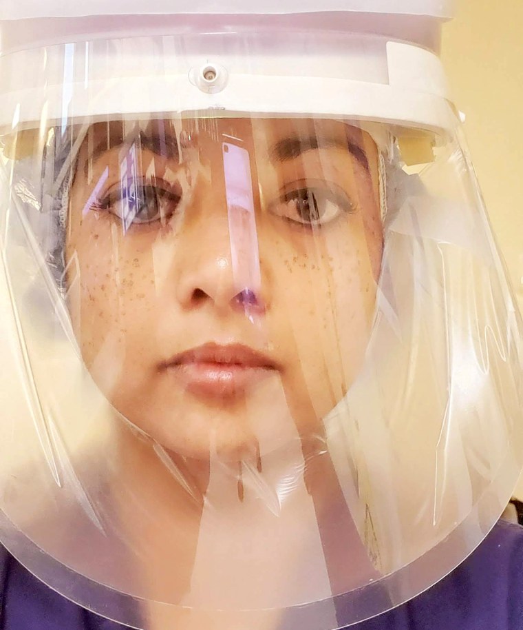 Dr. Anita Sircar in protective gear in Torrance, Calif.