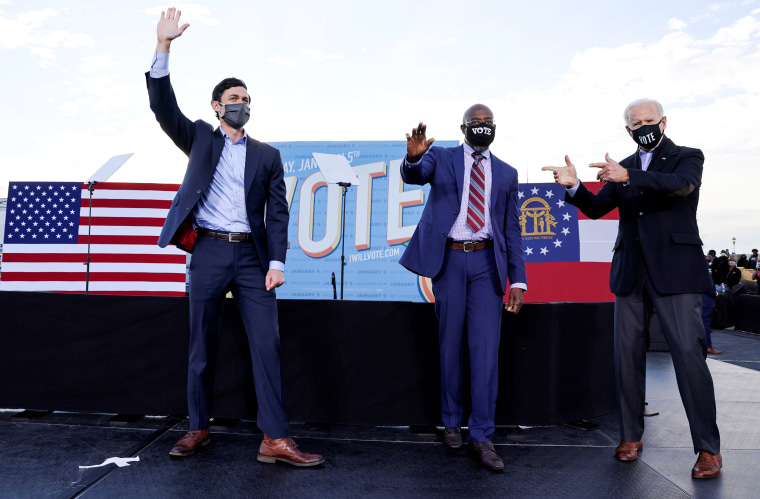 Image: President-elect Joe Biden campaigns for Democratic U.S. Senate candidates Ossoff and Warnock in Atlanta, Georgia