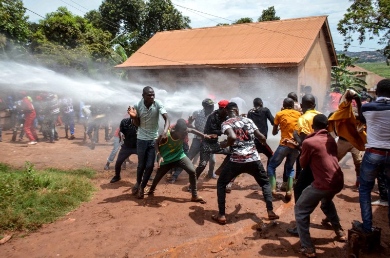 IMAGE: Water cannon used on Bobi Wine's supporters 