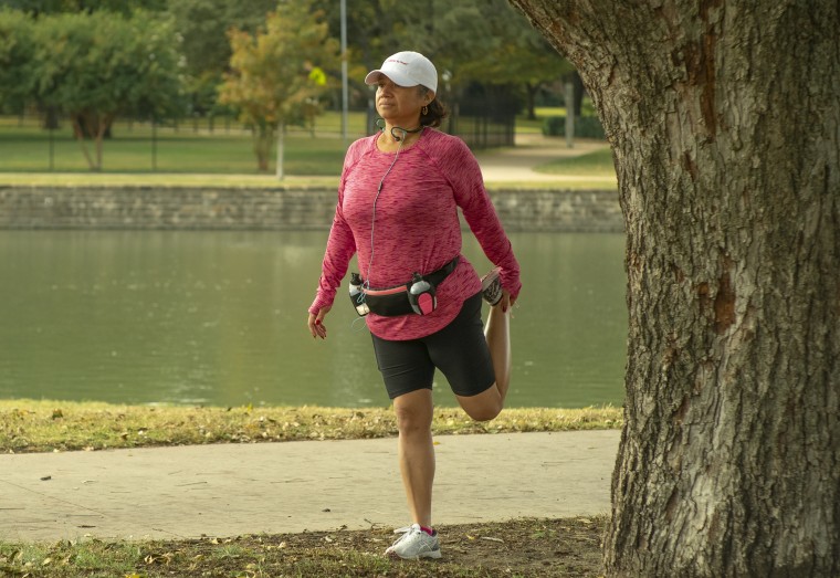 Each month, Lupe Barraza runs 100 miles. Running keeps her happy when life feels too stressful. 