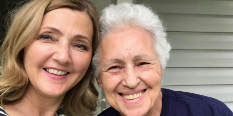 NBC News correspondent Chris Jansing (left) is the youngest of 12, and all of her siblings are over age 65.