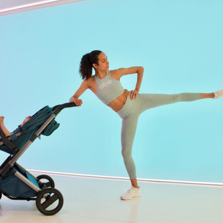 Obe Instructor working out with stroller and baby