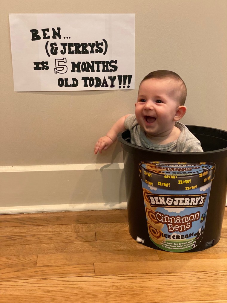 Baby Ben Schwartz was photographed as baby Ben &amp; Jerry's at 5 months old.
