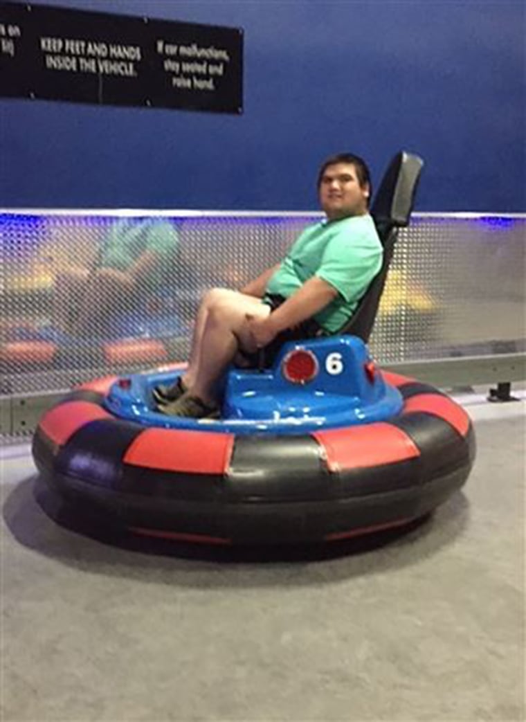 Eric Parsa on a ride at Laser Tag in Metairie, La.