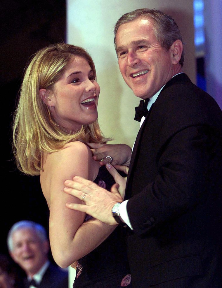 President George W. Bush dances with his daughter Jenna at the Inaugural Ball at the Pension Building in Washington, D.C., on Jan. 20, 2001.