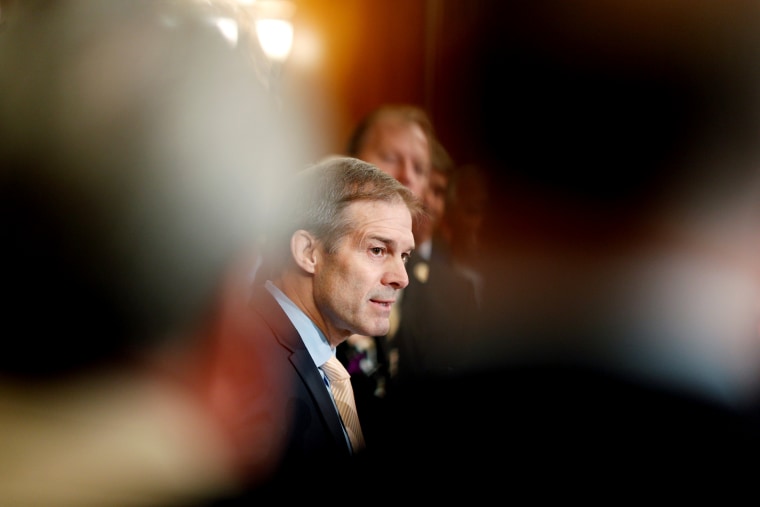 Image: Rep. Jim Jordan, R-Ohio, speaks at a news conference in Washington on Oct. 31, 2019.