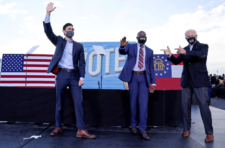 Image: FILE PHOTO: U.S. President-elect Joe Biden campaigns for Democratic U.S. Senate candidates Ossoff and Warnock in Atlanta, Georgia