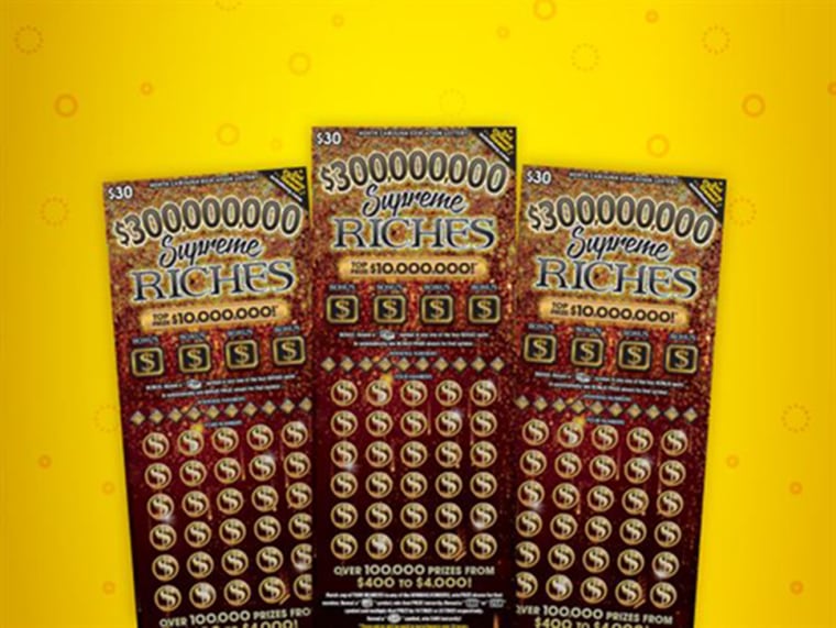 The Supreme Riches second-chance scratch off lottery cards in North Carolina.