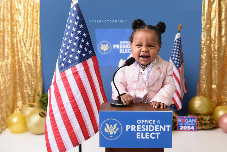 Nikki Cee became well known for her creative baby photoshoot themes. When a mom approached her with a presidential theme, Cee wanted to make sure she could pull it off perfectly. A happy baby Regan helped. 