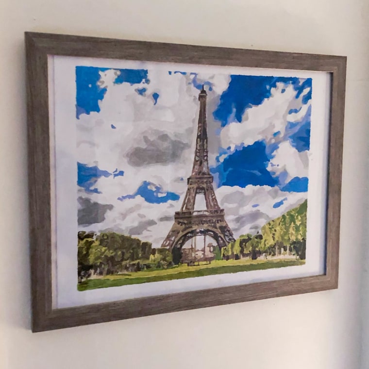 Senior SEO editor Jess Bender tries the Modern Monet paint-by-numbers kit