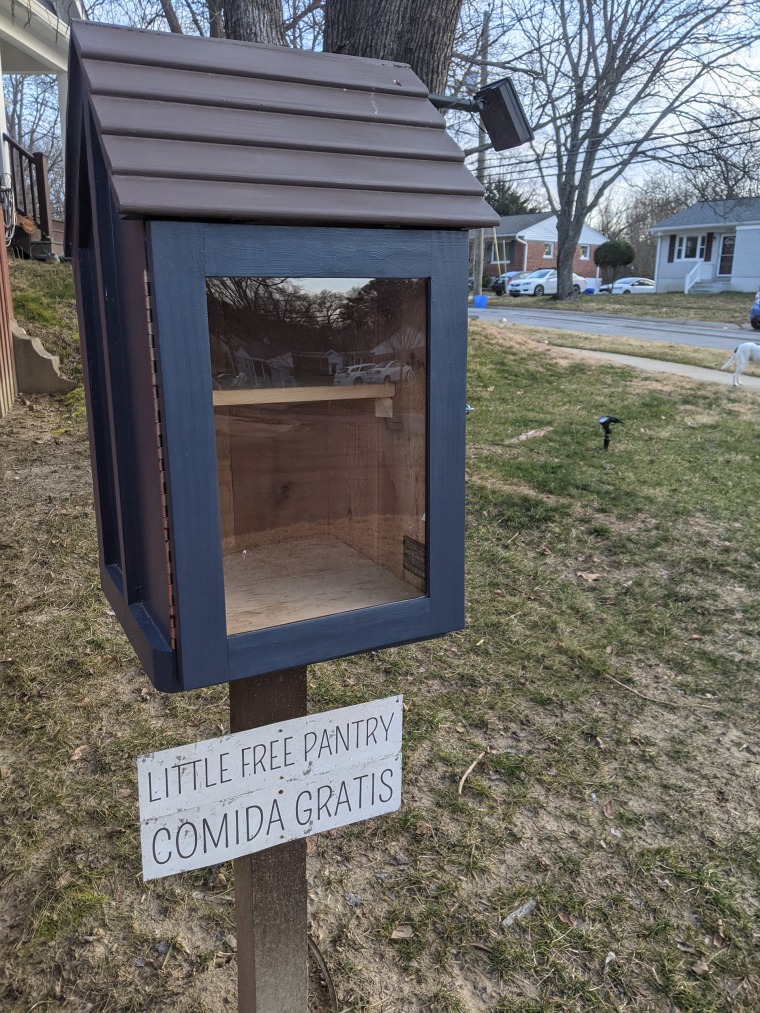 Headlee said that she used a Little Free Library structure to establish a private food pantry. 