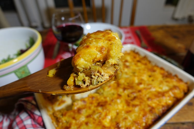 My version of Nelson's Puerto Rican–Style Shepherd's Pie, which takes its cue from pastelón.