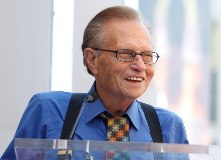 CNN talk show host Larry King speaks at ceremonies unveiling comedian Bill Maher's star on the Hollywood Walk of Fame  in Hollywood