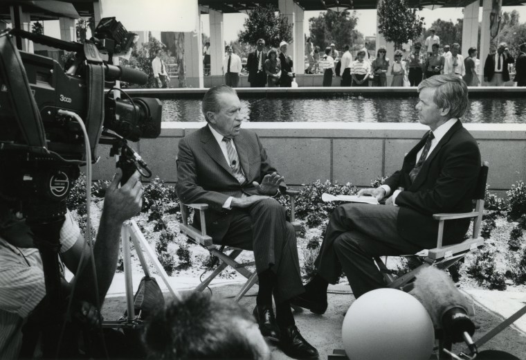 President Richard Nixon is interviewed by NBC's Tom Brokaw