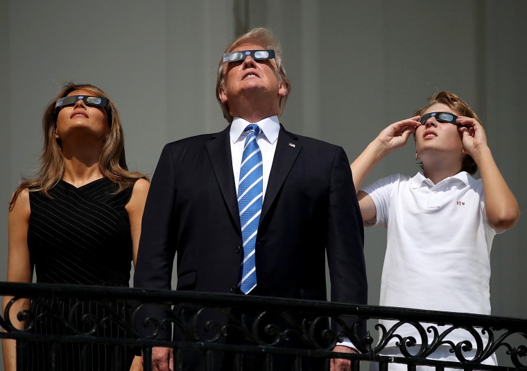 Image: Best of Year 2017: President Trump Views The Eclipse From The White House
