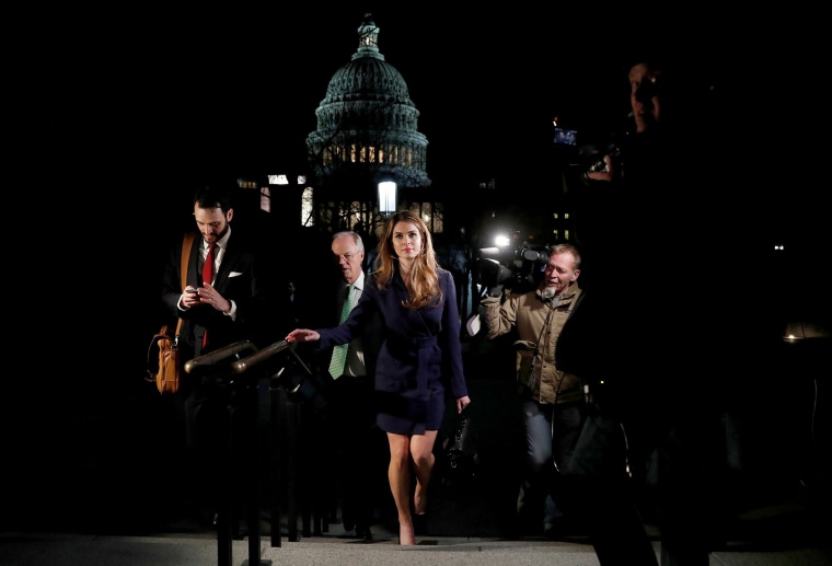 Image: White House Communications Director Hope Hicks leaves the U.S. Capitol in Washington