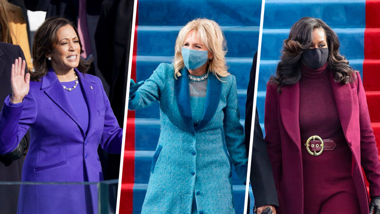 Vice President Kamala Harris, First Lady Dr. Jill Biden, former First Lady Michelle Obama attend the Inauguration Day ceremony in Washington, D.C. on Jan. 20, 2021.