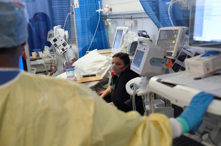 Image: A high-dependency unit at Milton Keynes University Hospital this week