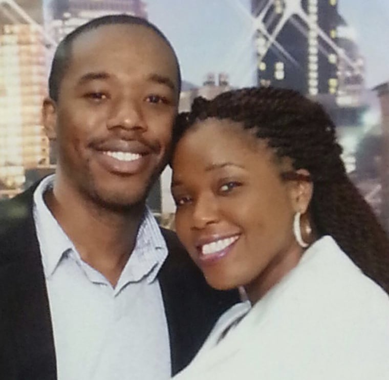 Vanessa Moore with her husband. 