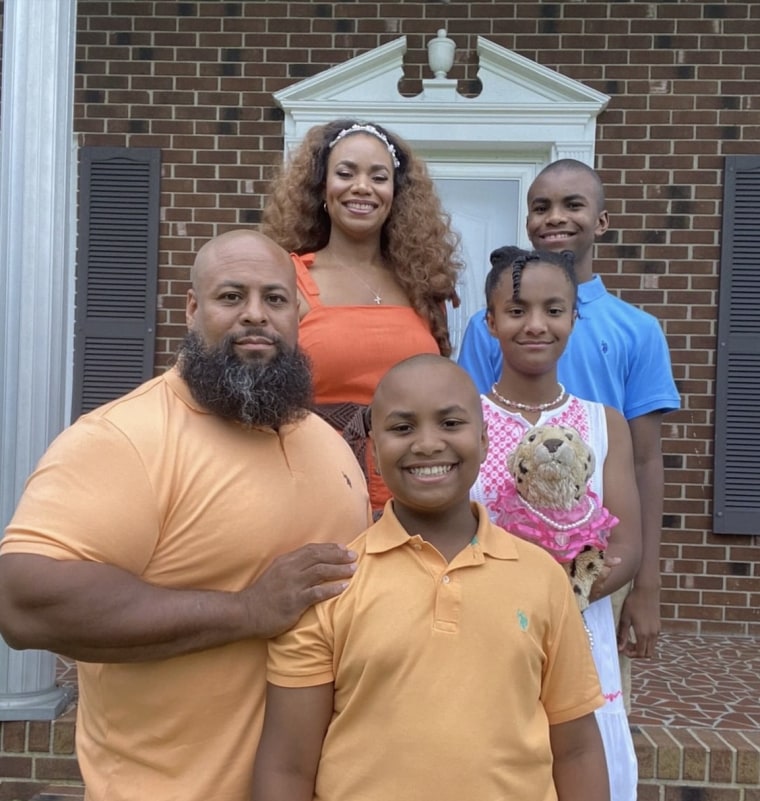 The Boyd family outside their home in North Carolina. 