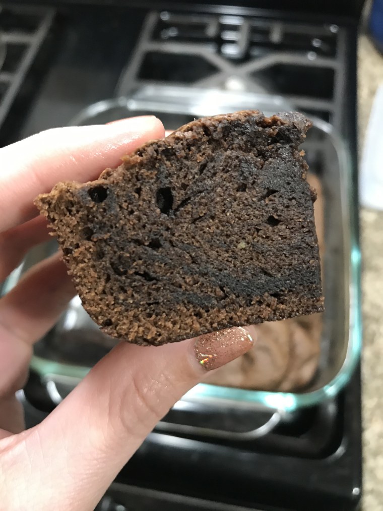 A brownie mix with added avocado created an interesting, sponge-like texture. 