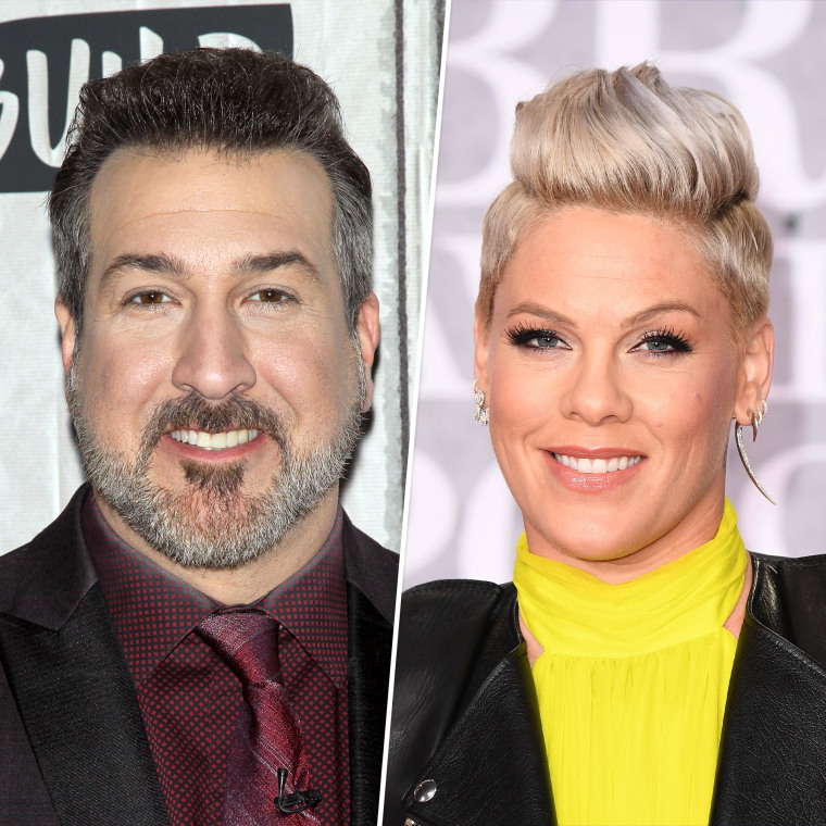 Former NSYNC member Joey Fatone, left, said Pink put him in the "friend zone" years ago.